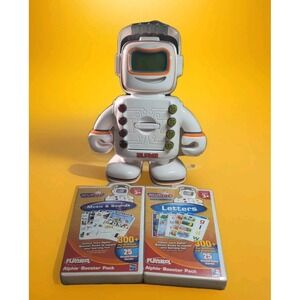 Alphie Talking Robot + 2 New Cartridges Music And Sounds & Letters Tested Works